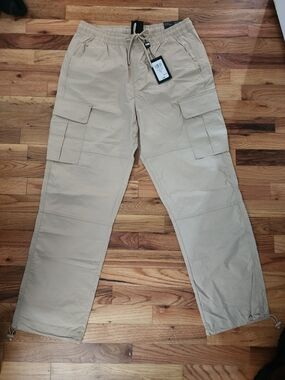 Champs Tan Cargo Pants with Drawstring Waist